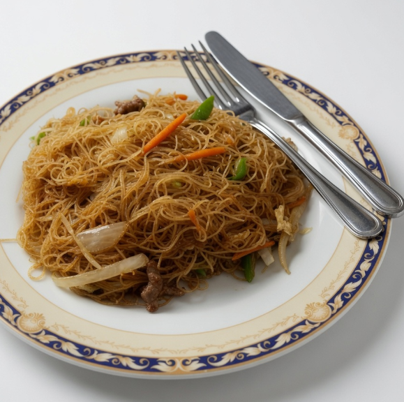 Fideos salteados con ternera y verduras